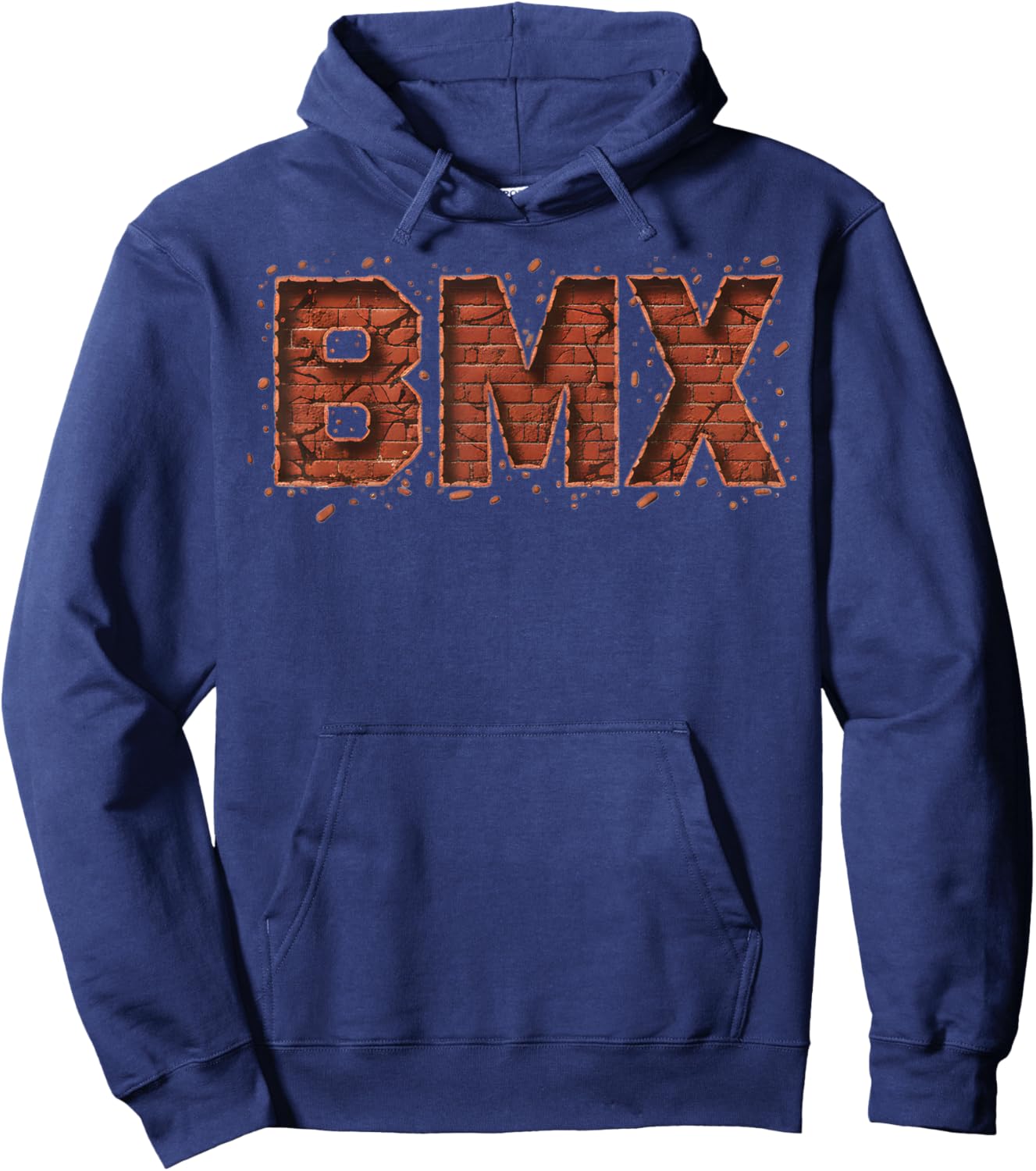 BMX Brick Wall Crumble Logo | Extreme Sports & Bike Culture Hoodie - Hoodie | Navy