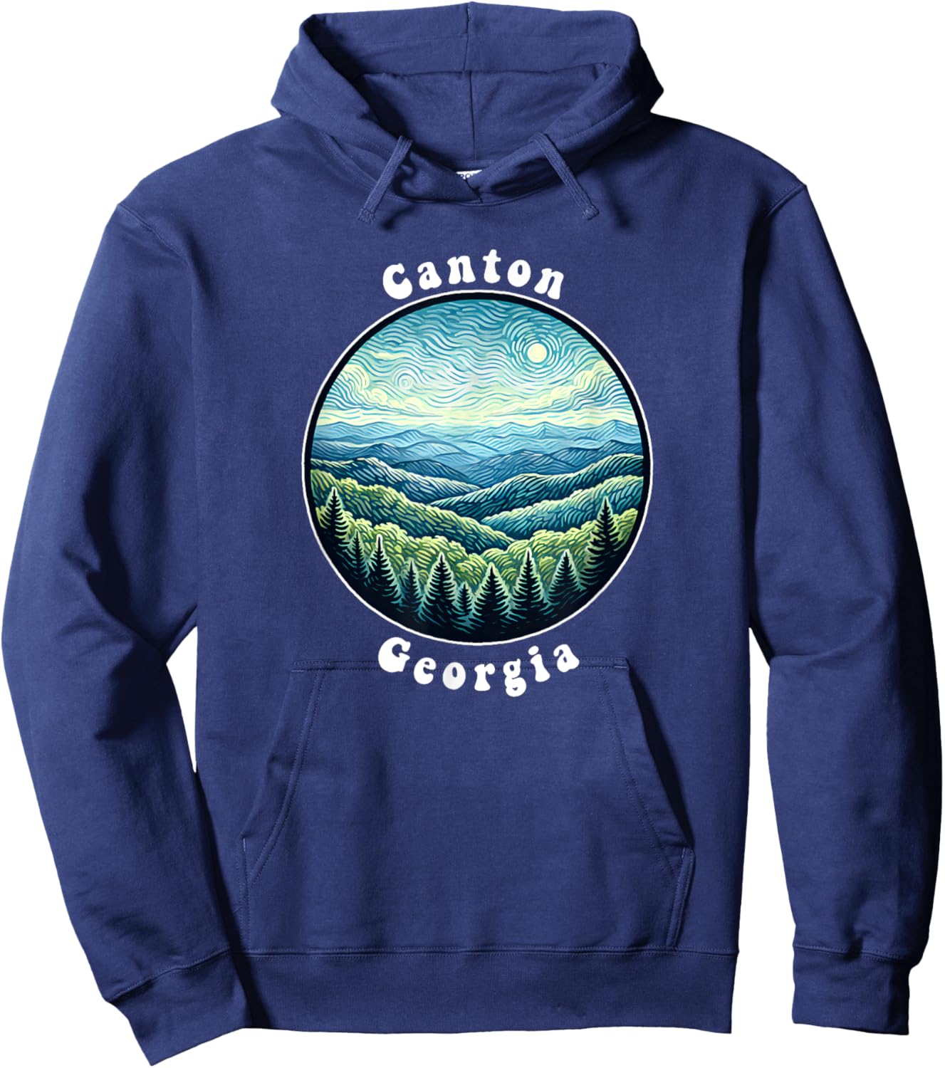 Canton Georgia Mountains Forest Vacation Souvenir Hoodie - Hoodie | Navy