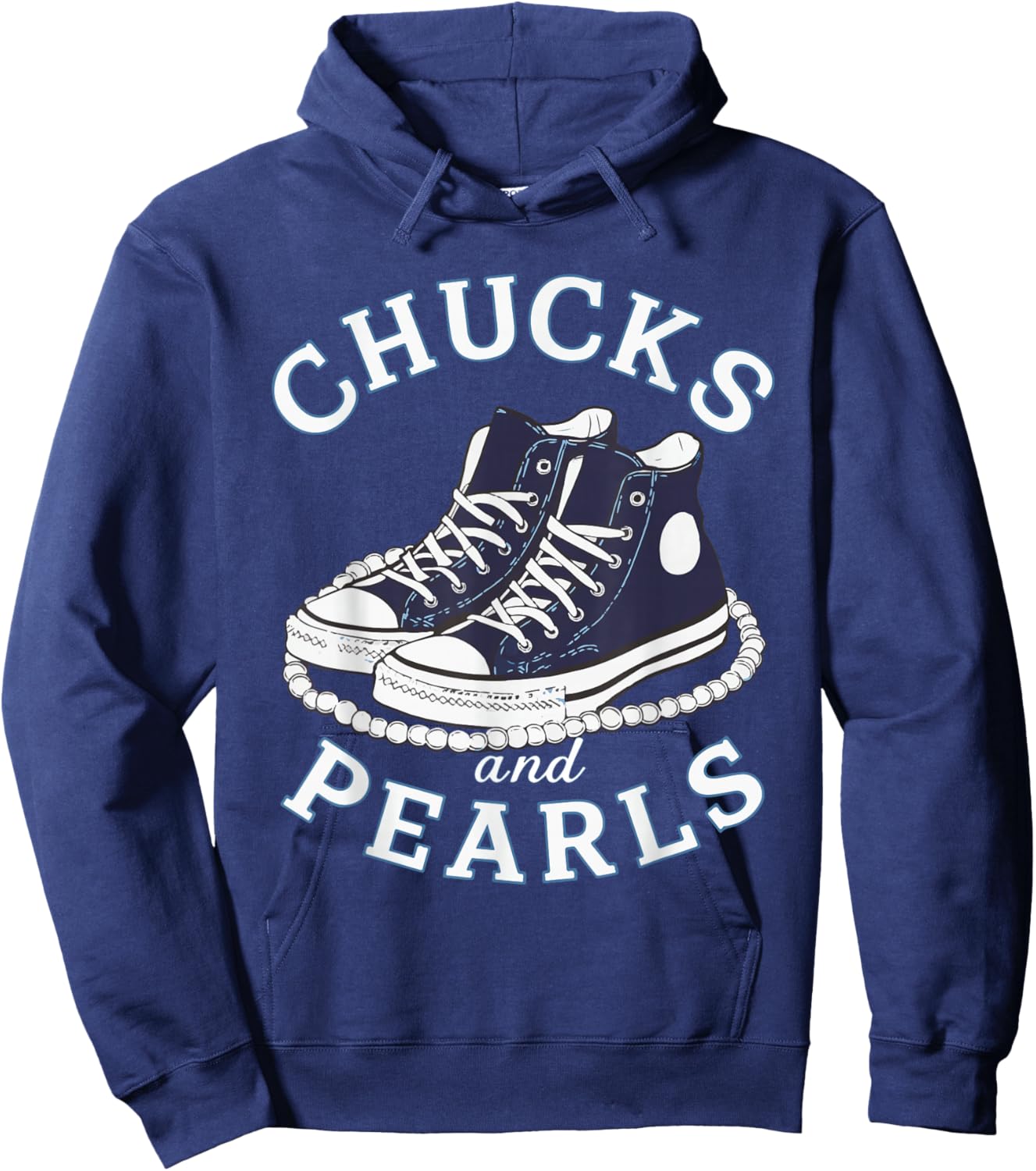 Chucks And Pearls Cute Girls Women Men Matching Hoodie - Hoodie | Navy