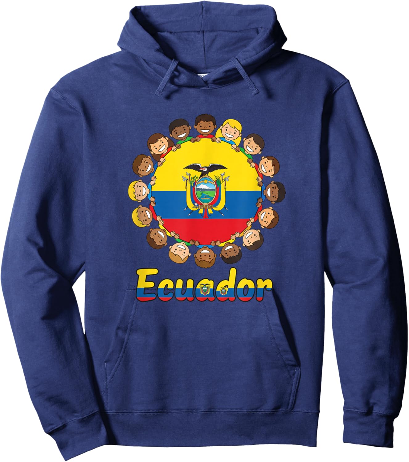 Ecuador Kids Flag Circle Children Ring Latin Pride Ecuador Hoodie - Hoodie | Navy