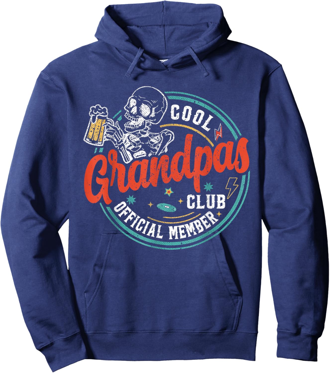 Grandpa Shirt Official Member Cool Grandpas Club Hoodie - Hoodie | Navy