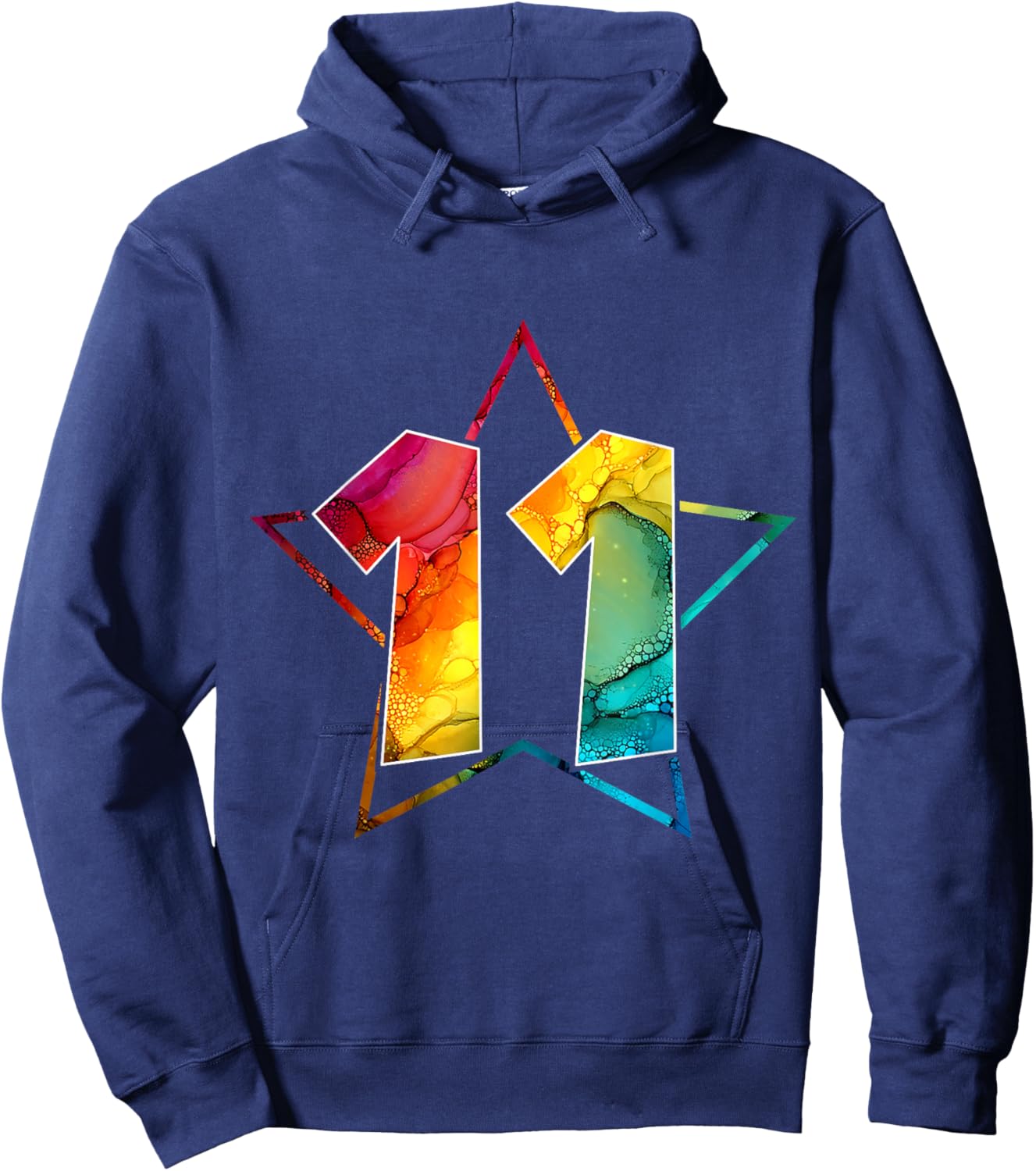 Number 11 Years Old 11TH Birthday Hoodie - Hoodie | Navy
