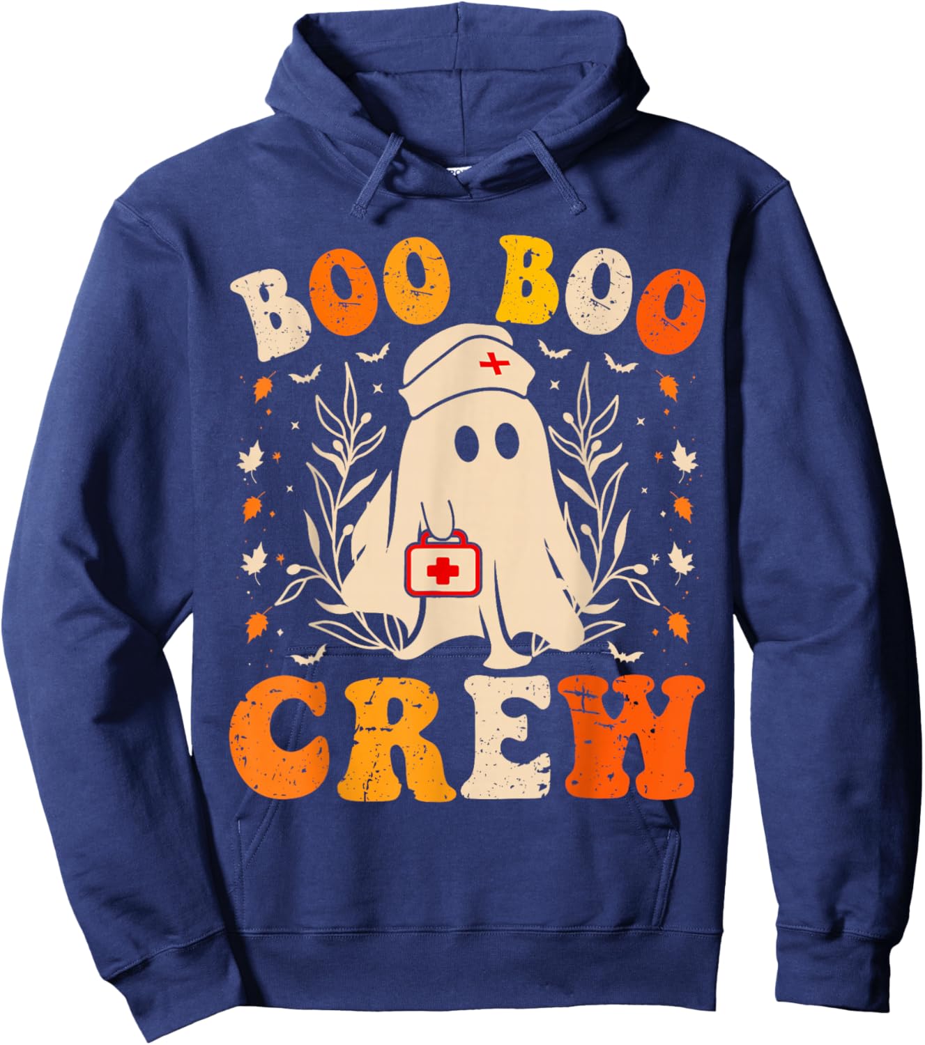 Groovy Boo Boo Crew Nurse Funny Ghost Women Halloween Nurse Hoodie - Hoodie | Navy