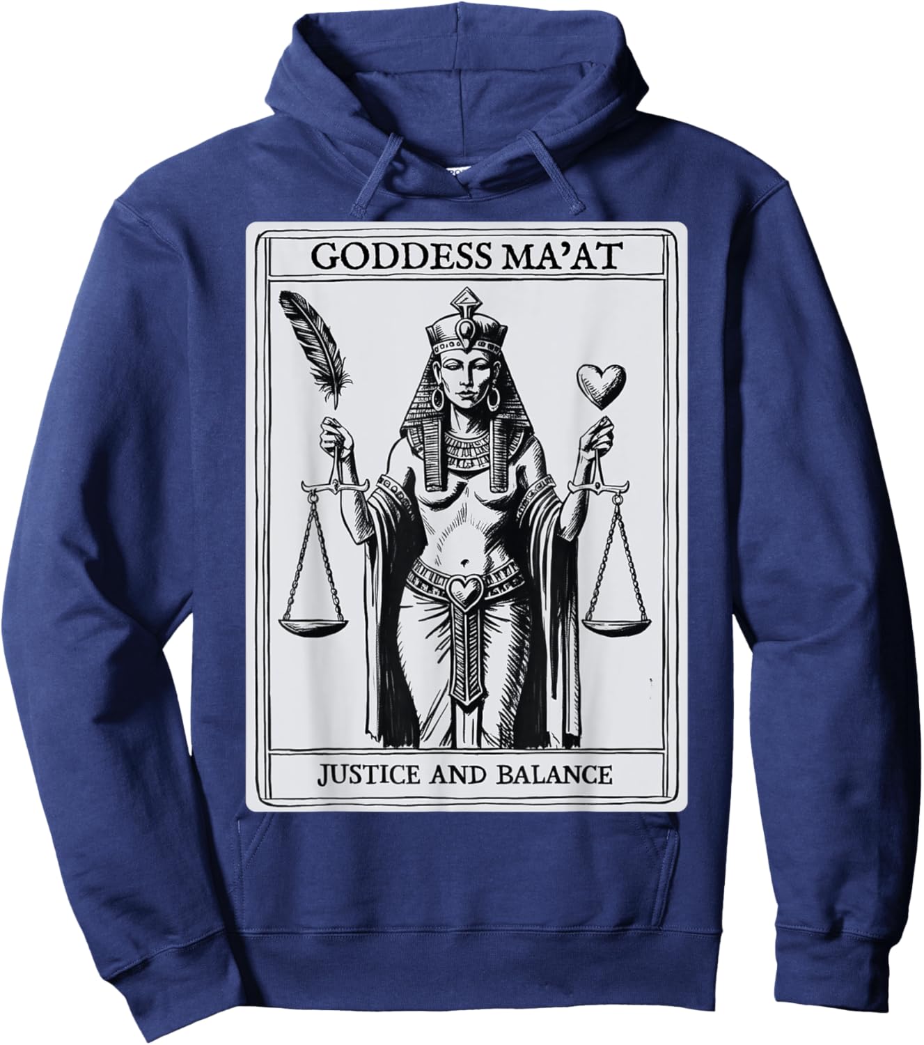 Kemetic Tarot Card Ancient Egypt Egyptian Goddess Maat MA'AT Hoodie - Hoodie | Navy