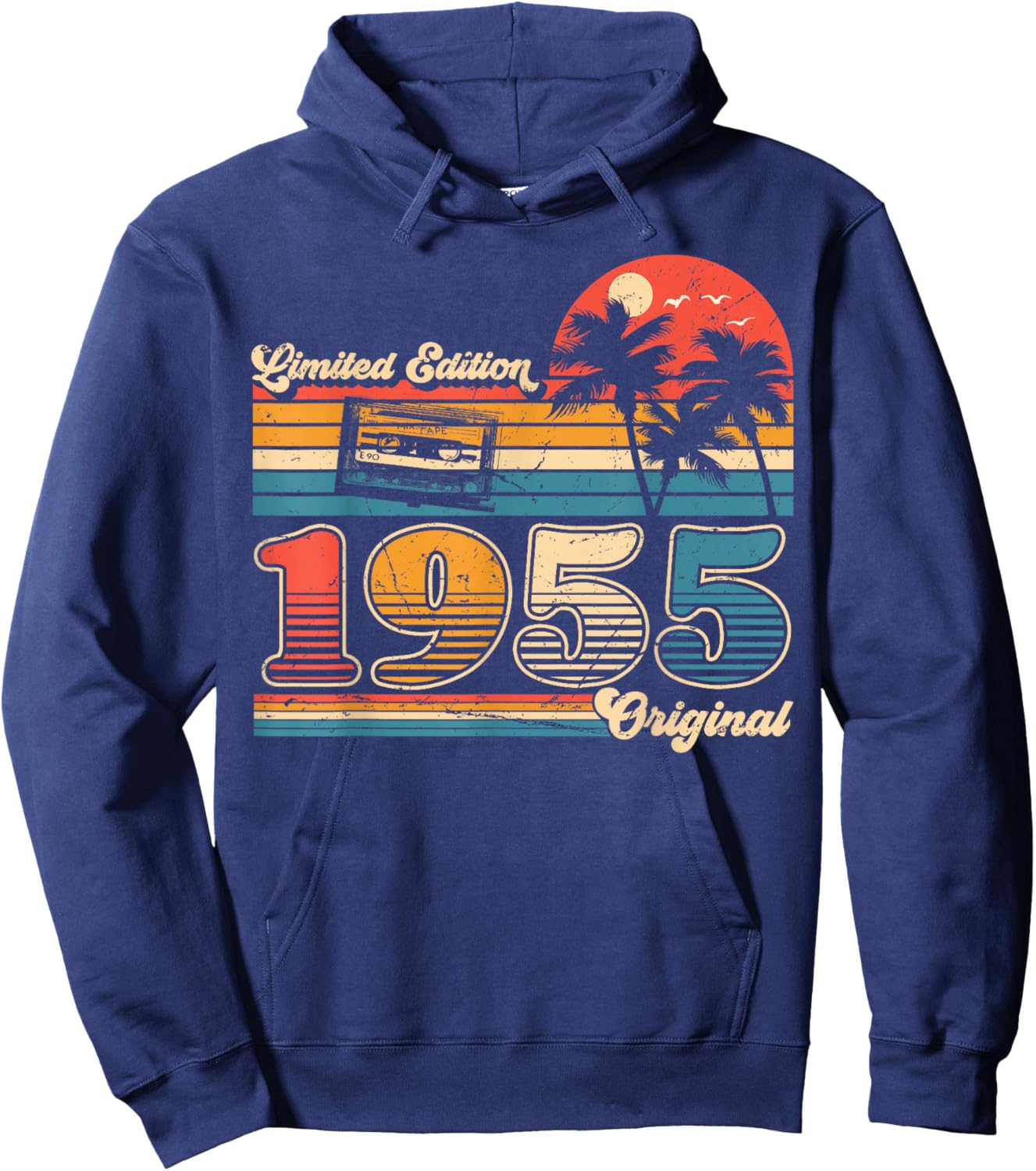 70th Birthday Retro Vintage 1955 Men Women Hoodie - Hoodie | Navy