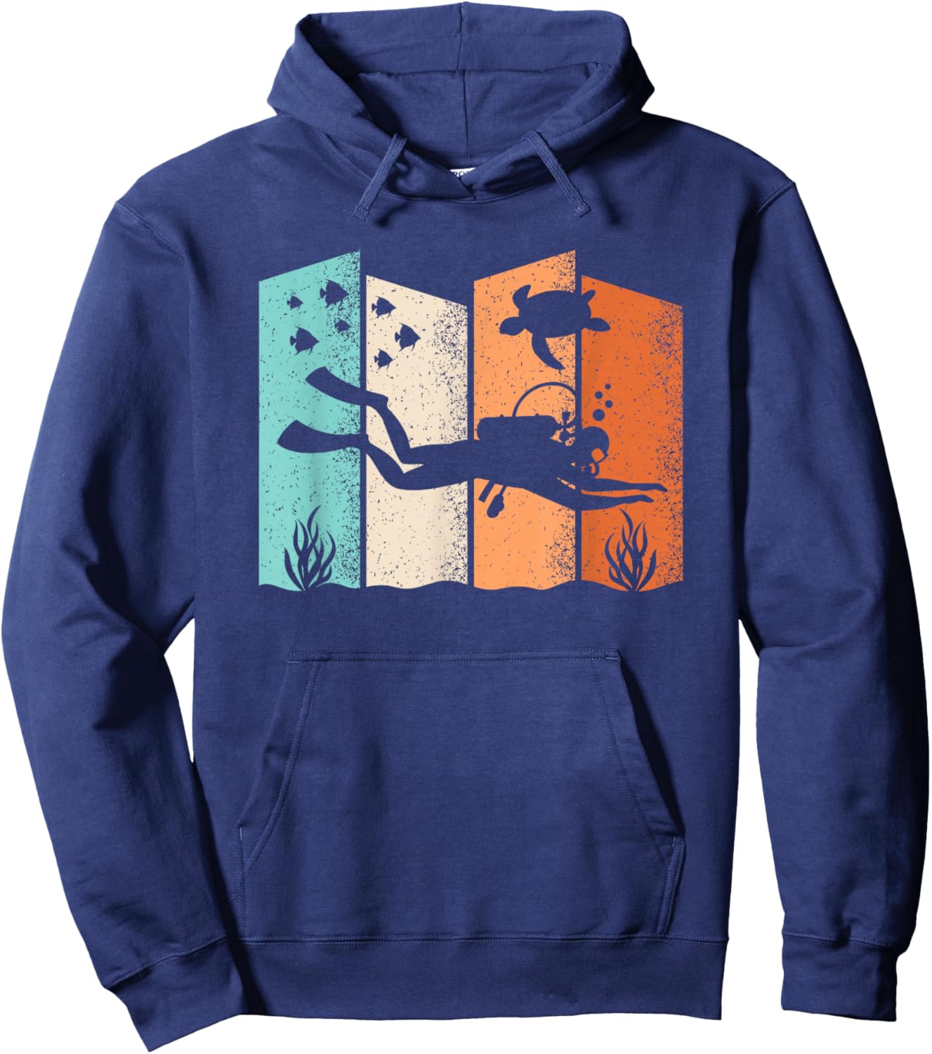 Retro Diving Graphic Dive Diver Men Women Kids Hoodie - Hoodie | Navy