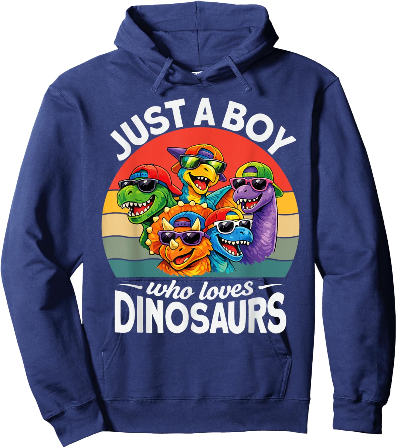 Just A Boy Who Loves Dinosaurs Lovers Funny Kids Toddlers Hoodie - Hoodie | Navy