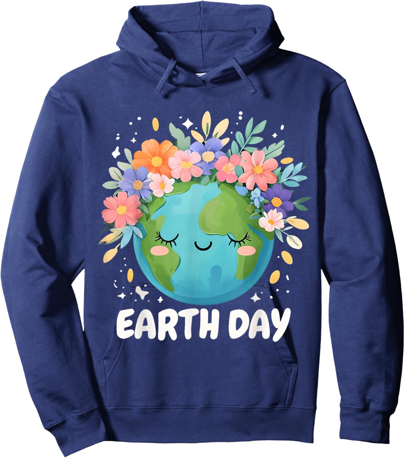 Earth Day Shirt Cute & Floral Planet Earth Day 2026 Hoodie - Hoodie | Navy