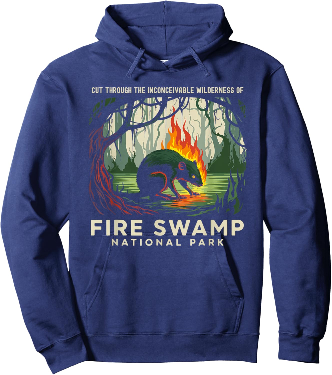 Fire Swamp National Park Camping Hiking Mountain Hoodie - Hoodie | Navy