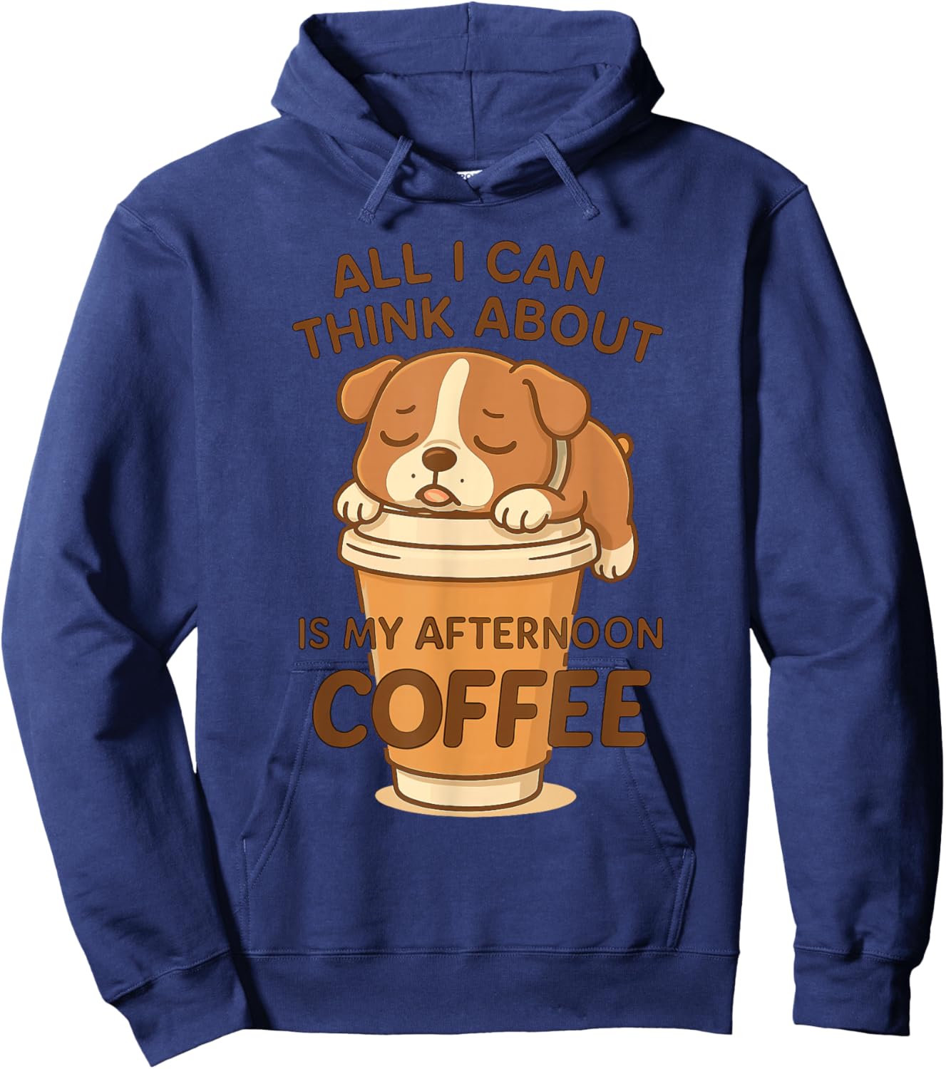 All I Can Think About is Coffee Funny Dog Design Hoodie - Hoodie | Navy
