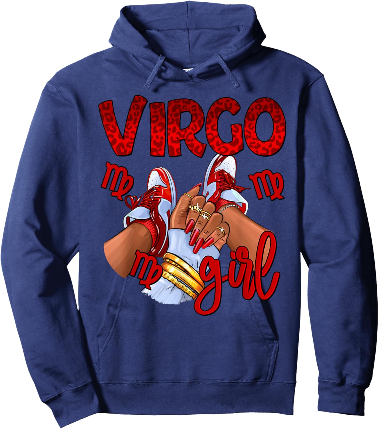 Virgo Girl Birthday Women Sneakers Zodiac Sign Bday Hoodie - Hoodie | Navy