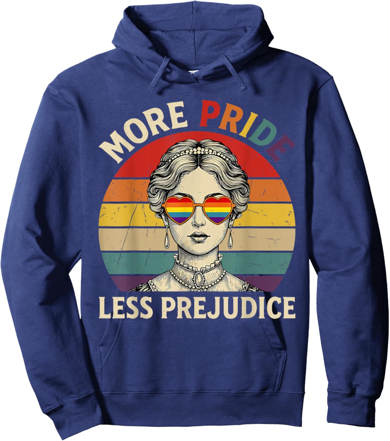 Mehr Stolz Weniger Vorurteil Stolz Monat LGBTQ Schwul Lesben Hoodie - Hoodie | Navy