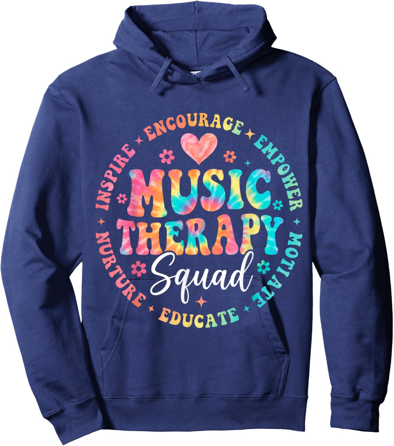 Music Therapy Squad Inspire Empower Educate Therapists Hoodie - Hoodie | Navy