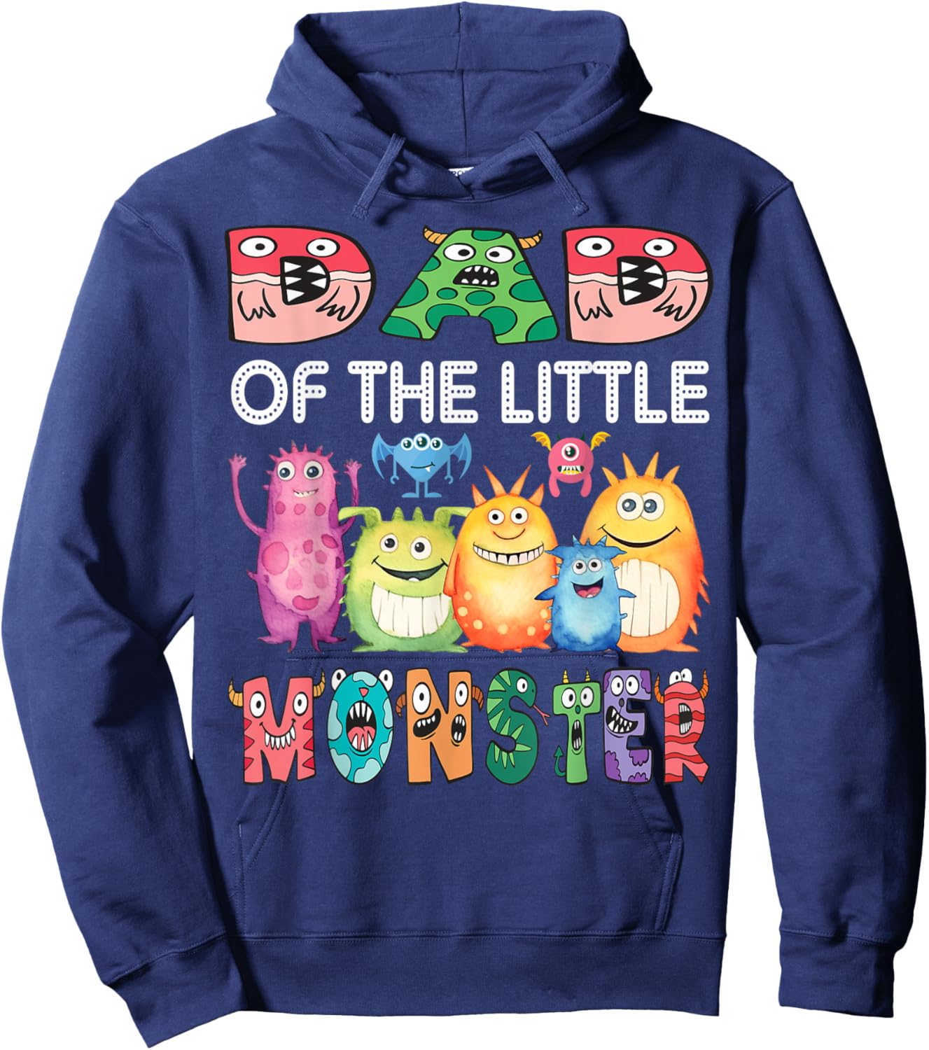 Dad Of The Little Monster Kids 1St Birthday Party Hoodie - Hoodie | Navy