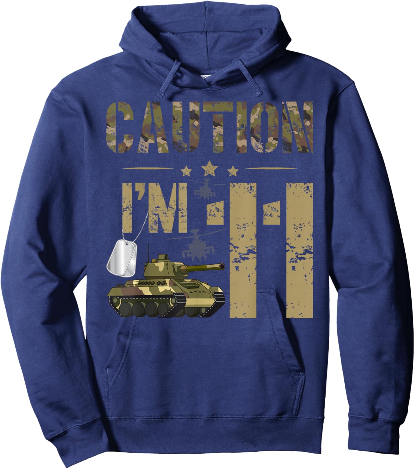 11th Military Birthday Eleven Year Old Soldier Birthday Hoodie - Hoodie | Navy