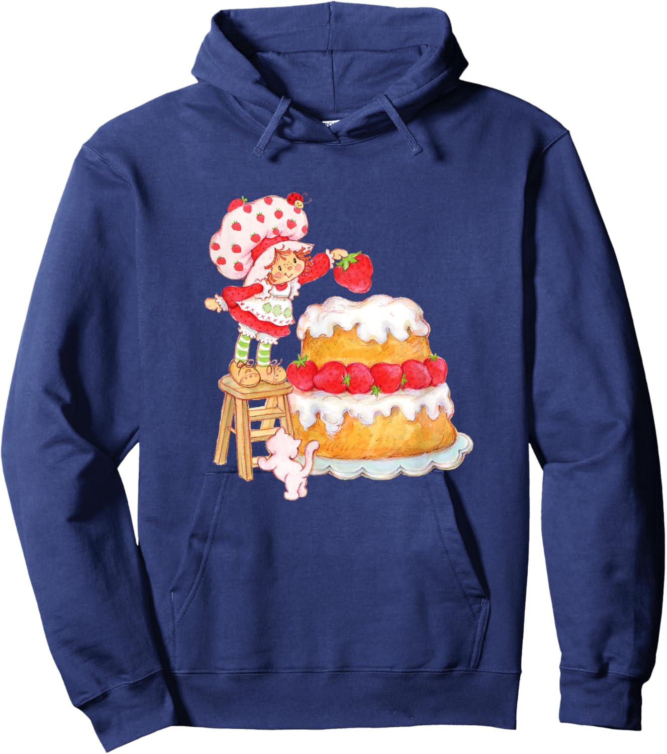 Strawberry Shortcake & Custard Baking Besties Vintage Hoodie - Hoodie | Navy