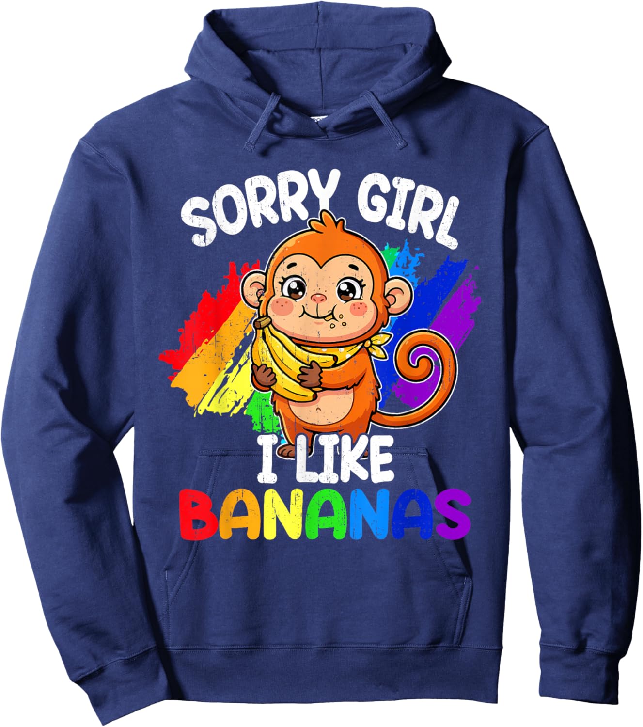 Funny Gay Pride Like Bananas Rainbow Flag LGBT Ally Humor Hoodie - Hoodie | Navy