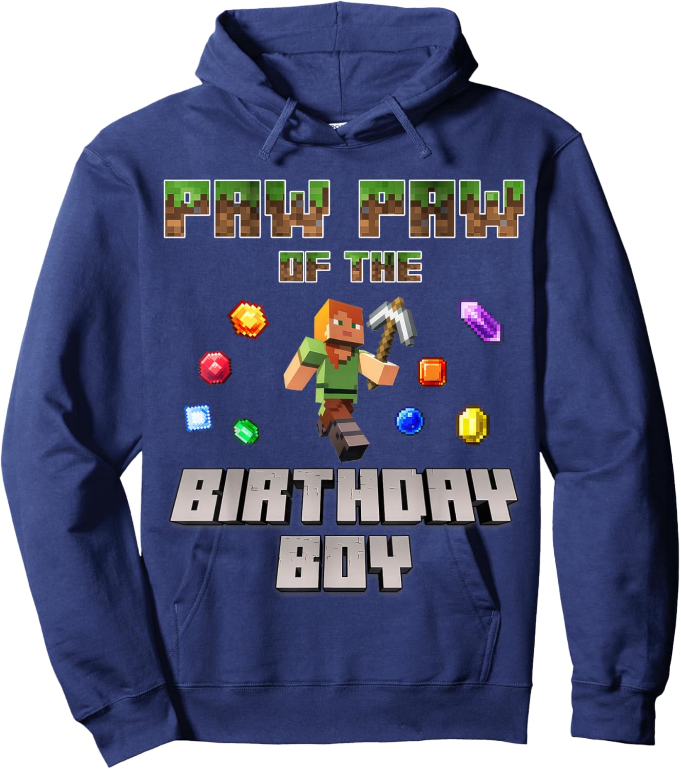 Paw paw Of The Birthday Boy Video Gamer Pixel Number Hoodie - Hoodie | Navy