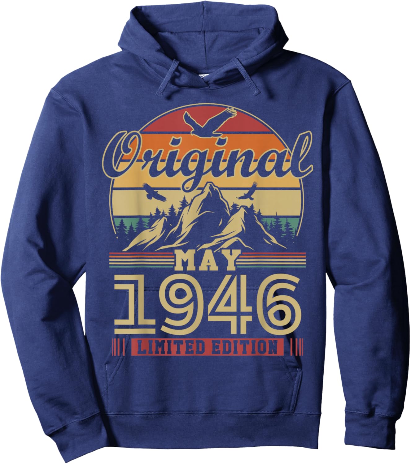 Vintage Cadeau Anniversaire 80 Ans pour Né en Mai 1946 Hoodie - Hoodie | Navy