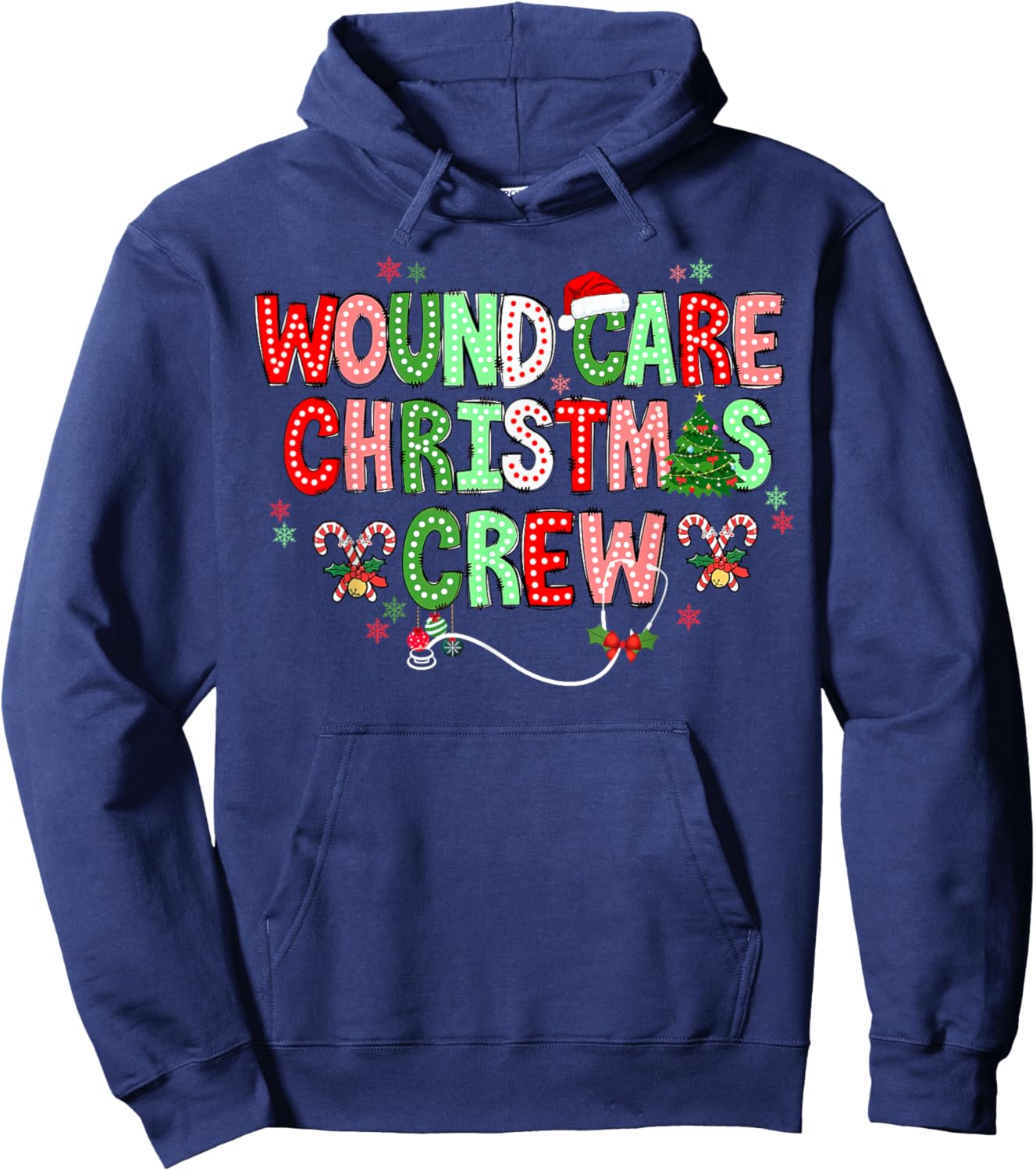 Christmas Wound Care Nurse Crew Wound Nursing NP RN Xmas Hoodie - Hoodie | Navy