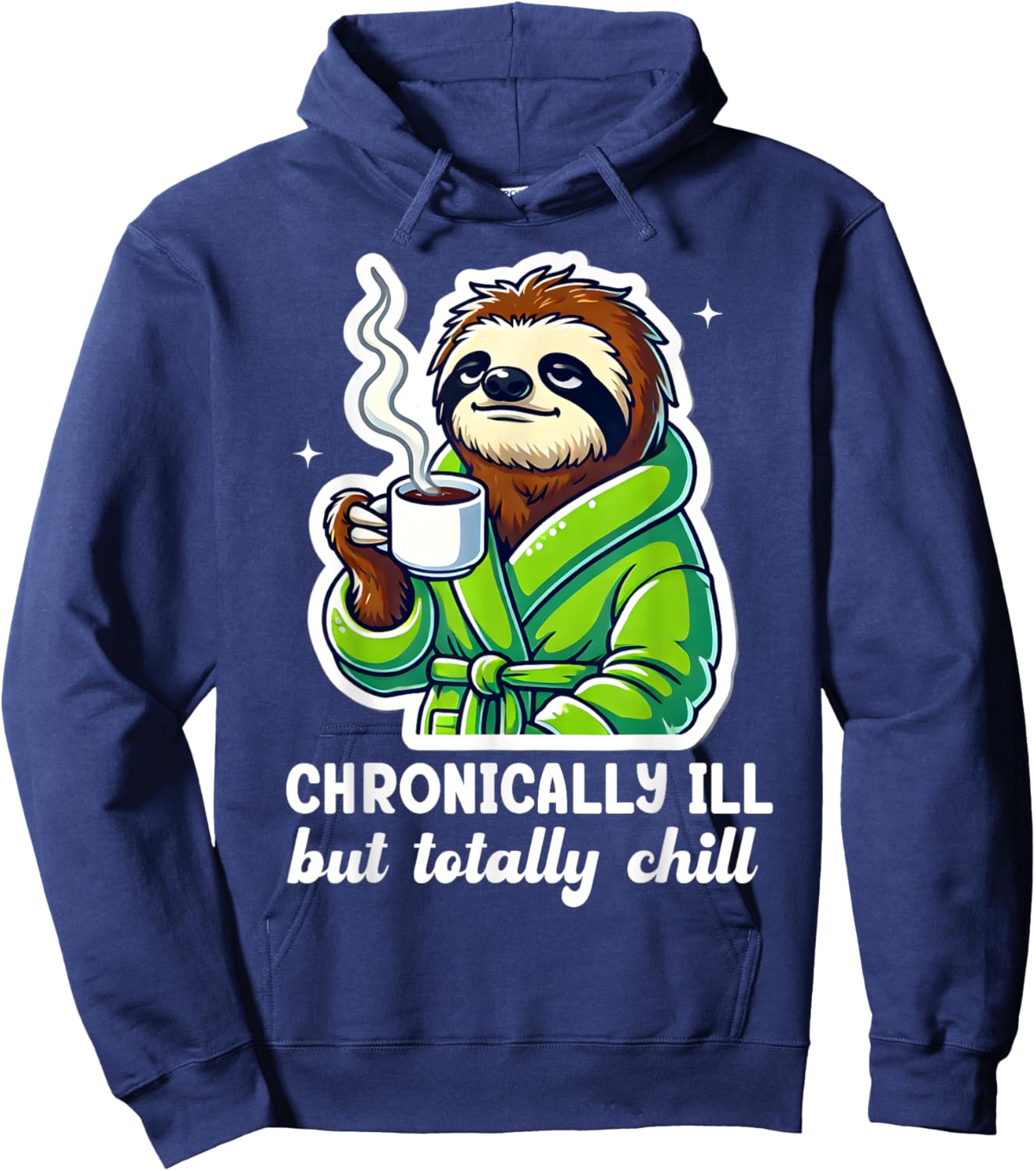 Gastroparesis Sloth Chronic Illness Stomach Chronically Ill Hoodie - Hoodie | Navy