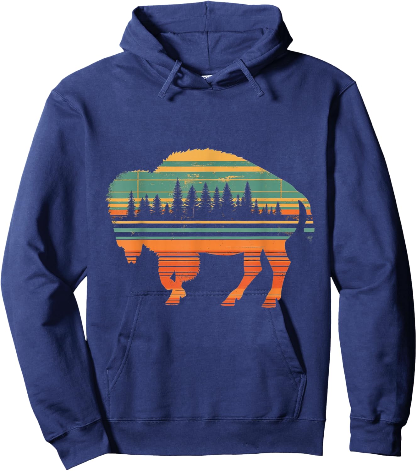Vintage Buffalo Forest Hoodie - Hoodie | Navy