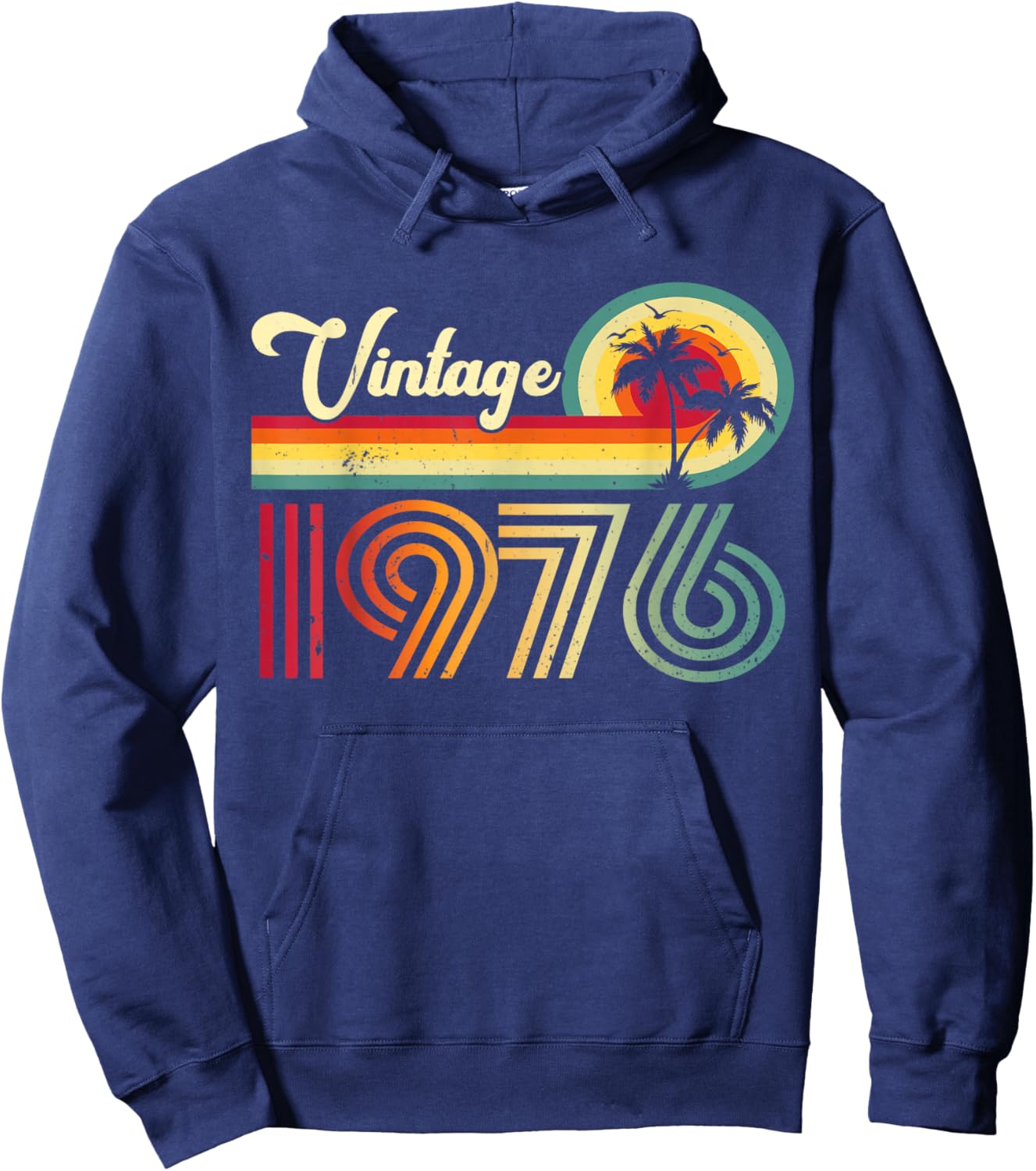 50th Birthday Vintage 76 50 Years Old Hoodie - Hoodie | Navy