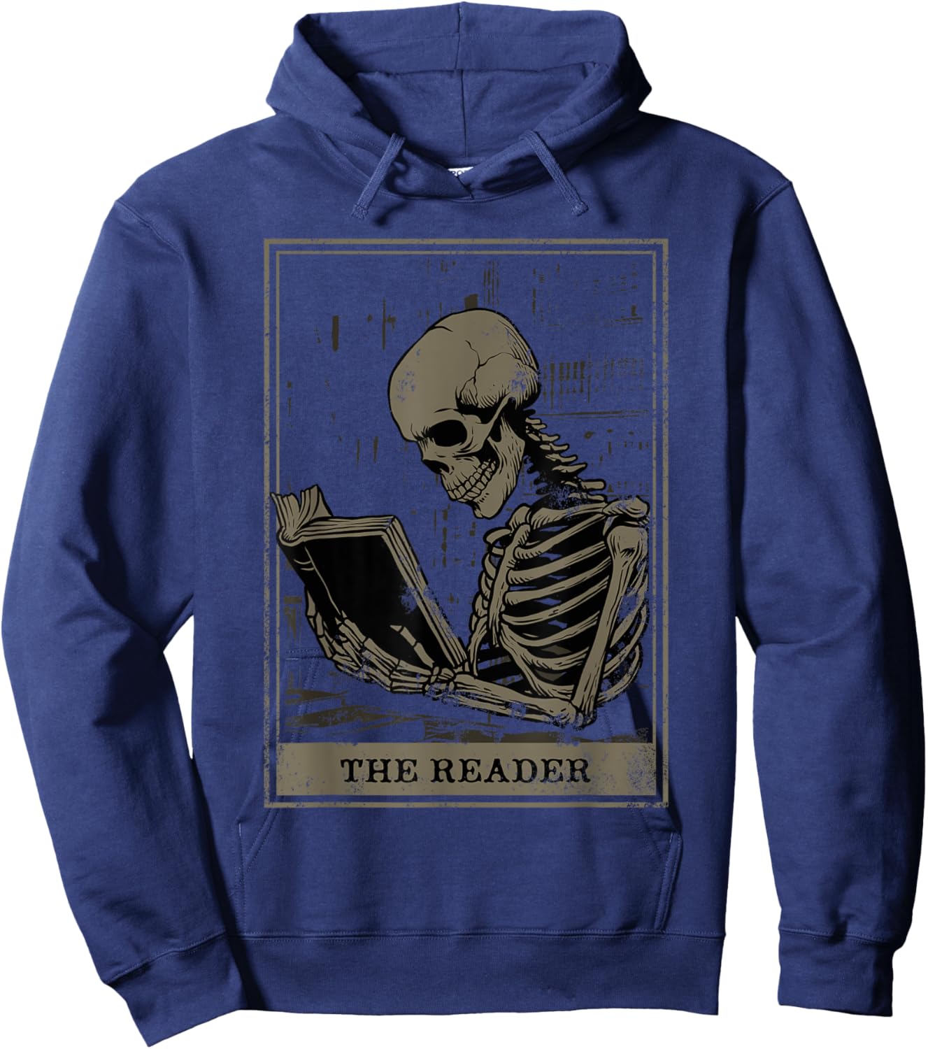 Tarot Card Shirt The Reader Tarot Skeleton Reading Book Hoodie - Hoodie | Navy
