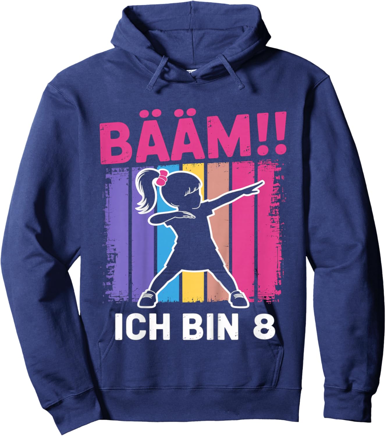 Bääm Ich Bin 8 Dabbing Mädchen 8. Geburtstag Hoodie - Hoodie | Navy