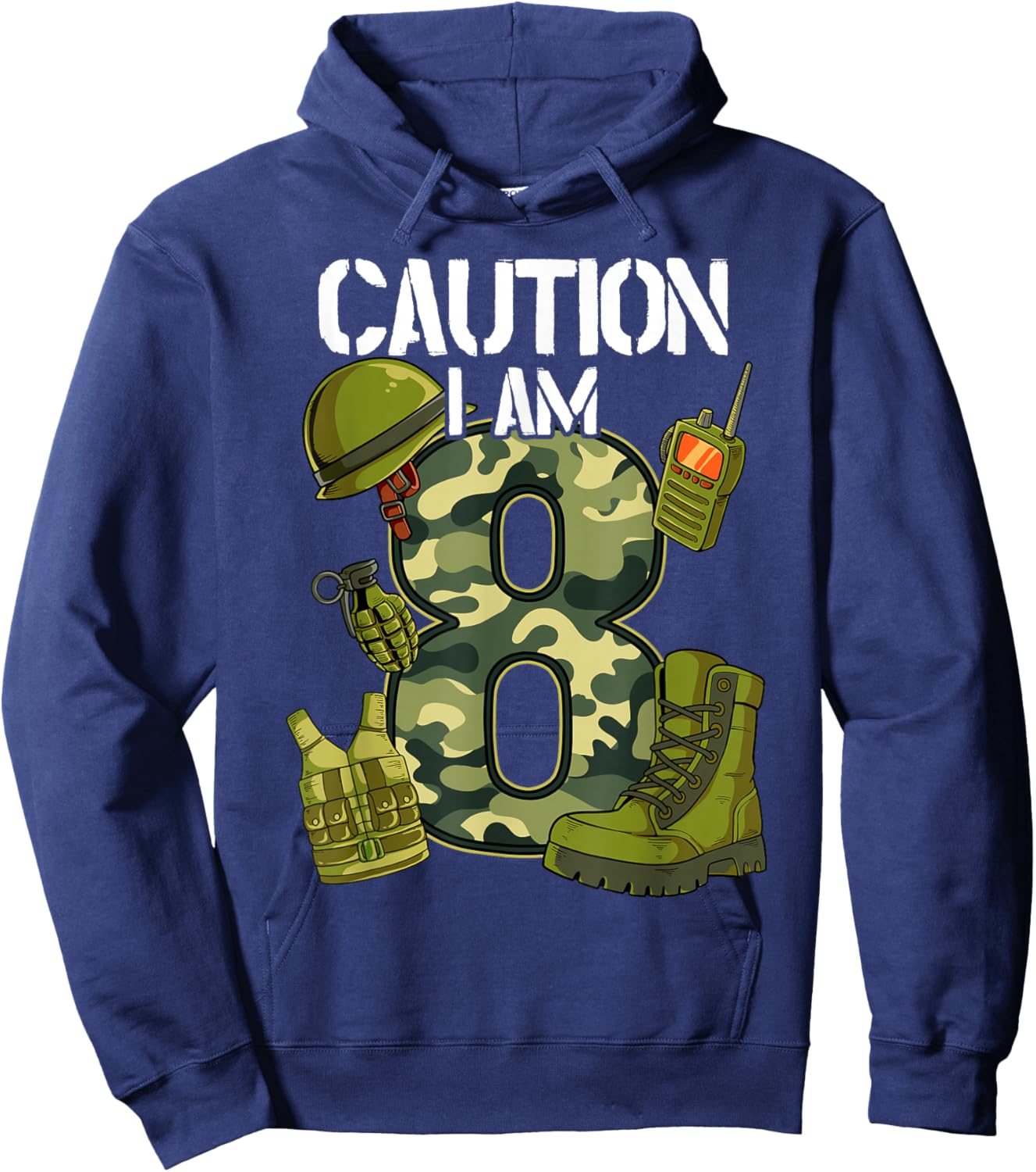 8th Birthday Army Hoodie - Hoodie | Navy