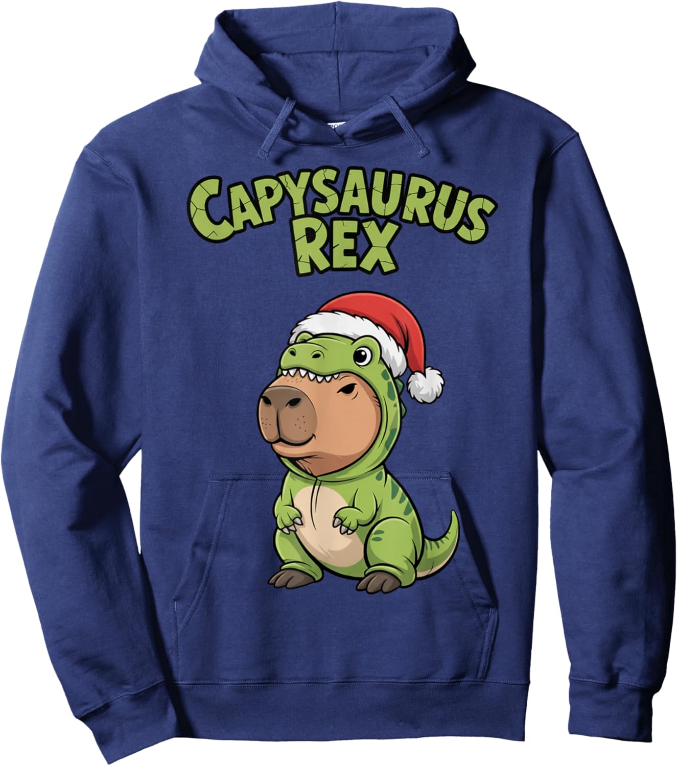 Funny Capybara T-Rex Costume Christmas Kids Boys Hoodie - Hoodie | Navy