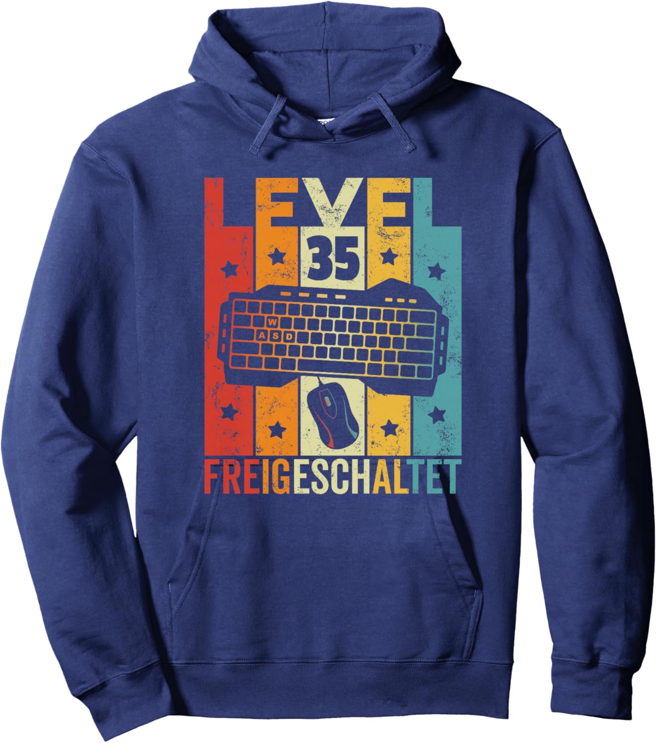 35 Geburtstag Mann Frau 35 Jahre Level 35 Gaming Gamer Premium Hoodie - Hoodie | Navy