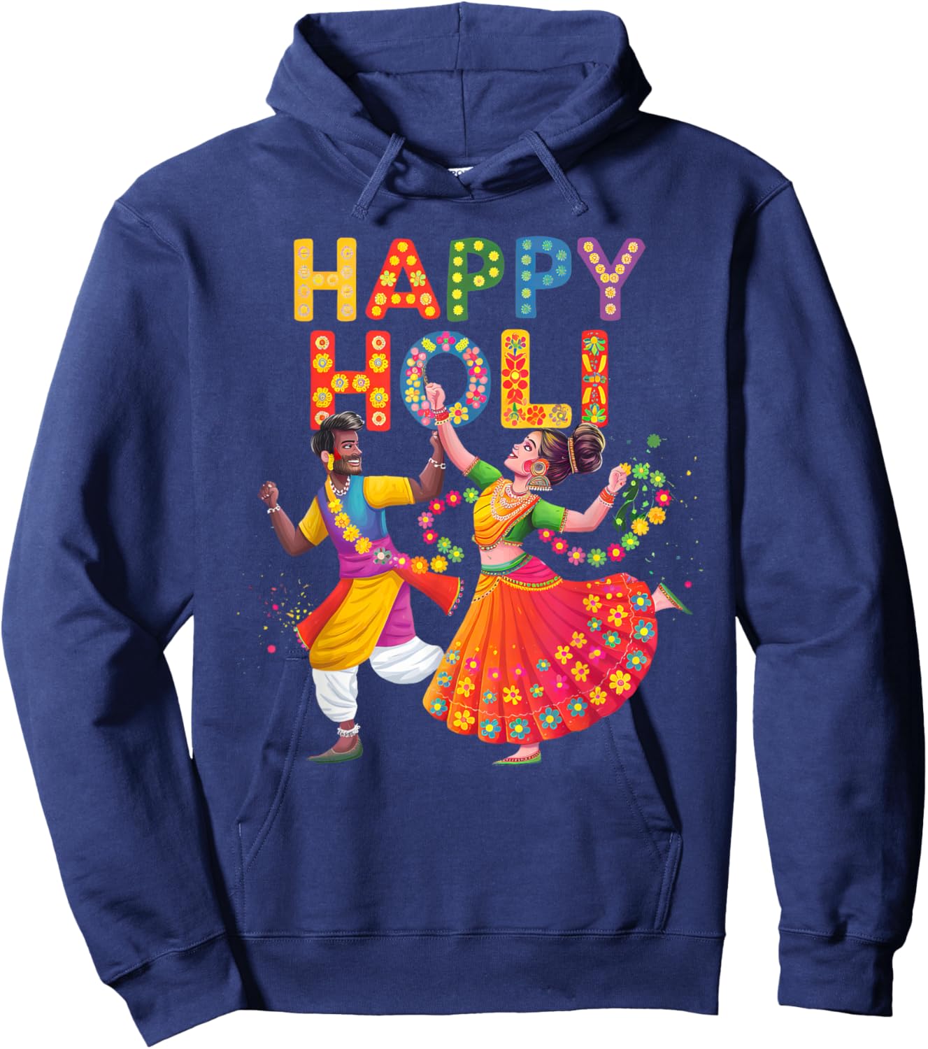 Happy Holi Funny Festival Colors India Hindu Kids Women Hoodie - Hoodie | Navy