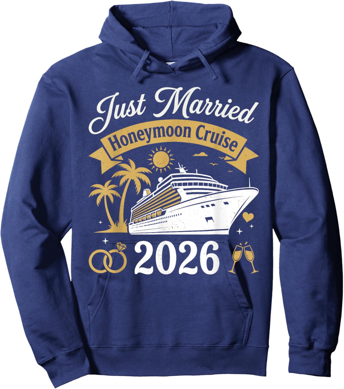 Just Married Honeymoon Cruise 2026 Hoodie - Hoodie | Navy