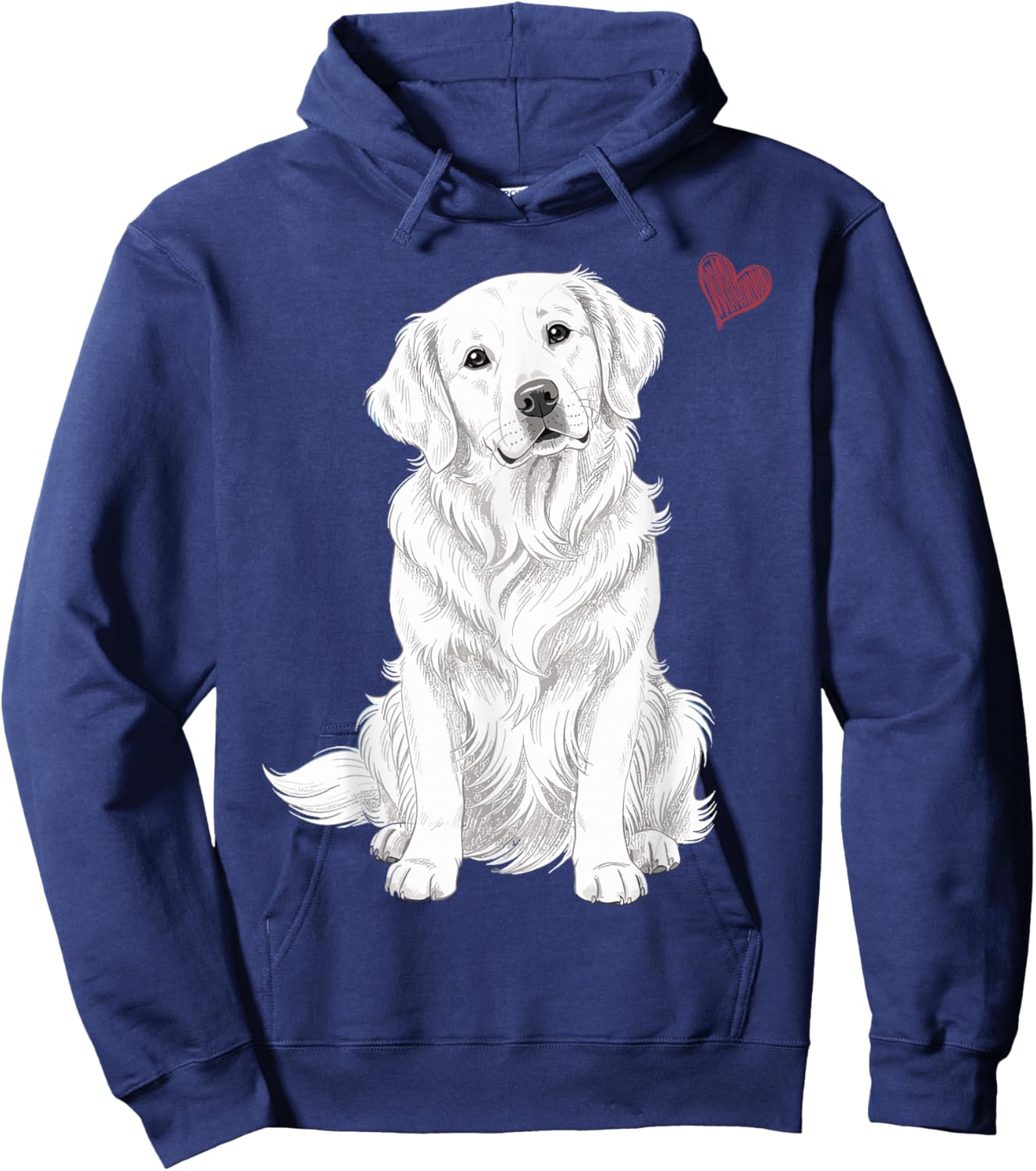 White English Cream Golden Retriever, White Golden Retriever Hoodie - Hoodie | Navy