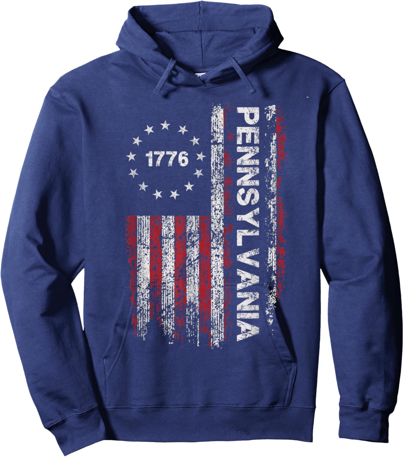Pennsylvania State US Flag Vintage Women Youth Hoodie - Hoodie | Navy