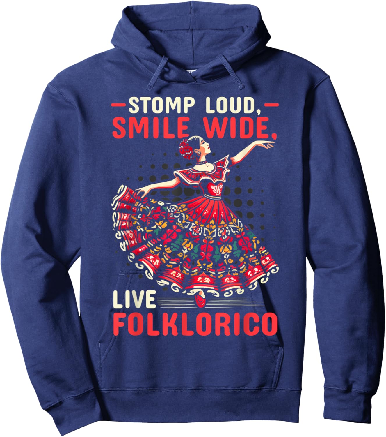 Ballet Folklorico Dancer Mexico Traditional Mexican Dance Hoodie - Hoodie | Navy