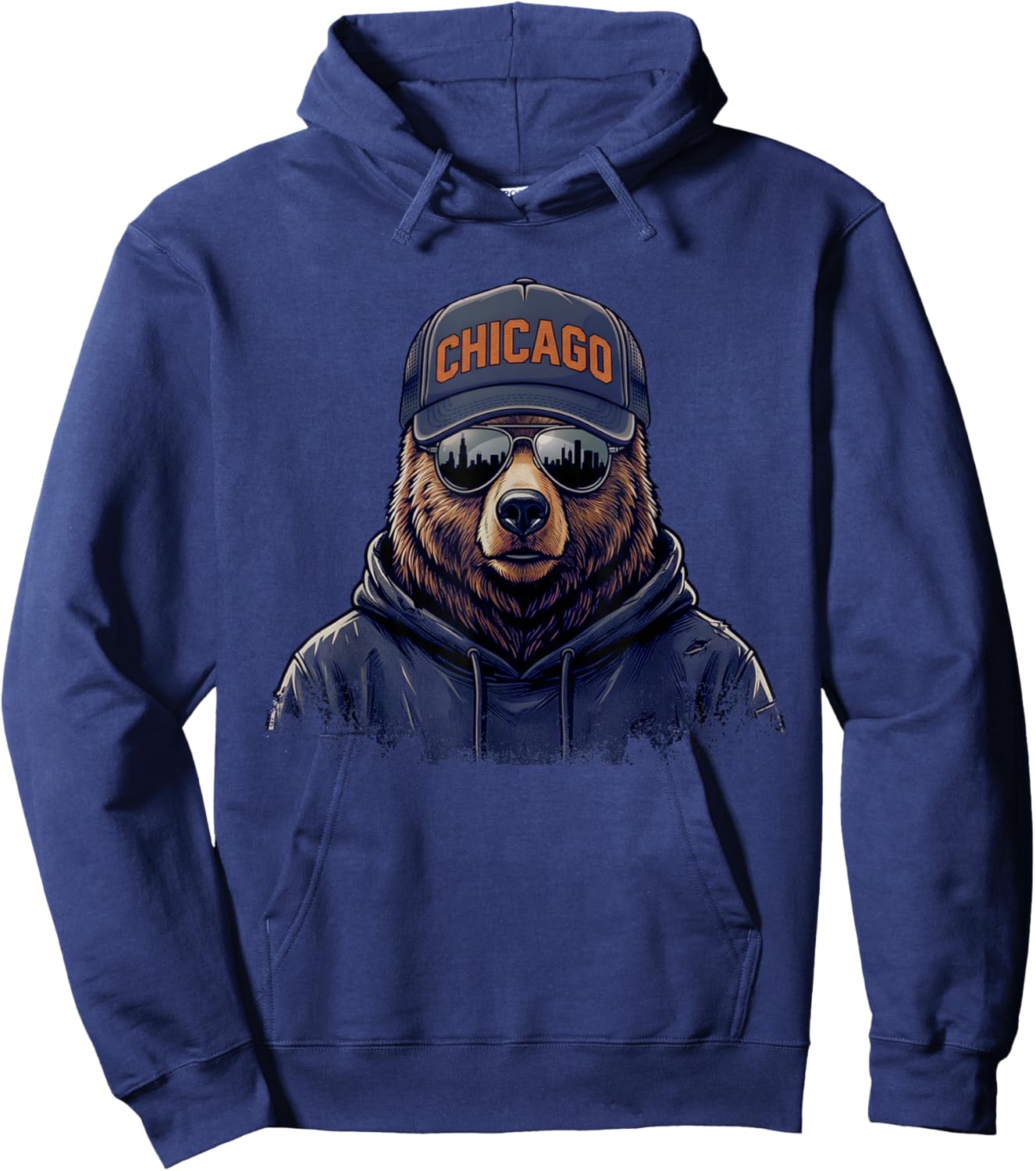 Chicago Vintage Classic Skyline Style Kids Hoodie - Hoodie | Navy