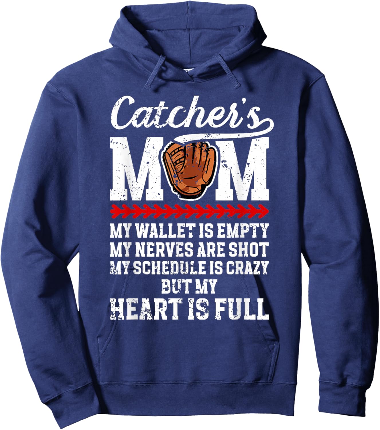 Catcher's Mom Baseball Catcher Mom Baseball Catcher Mother Hoodie - Hoodie | Navy
