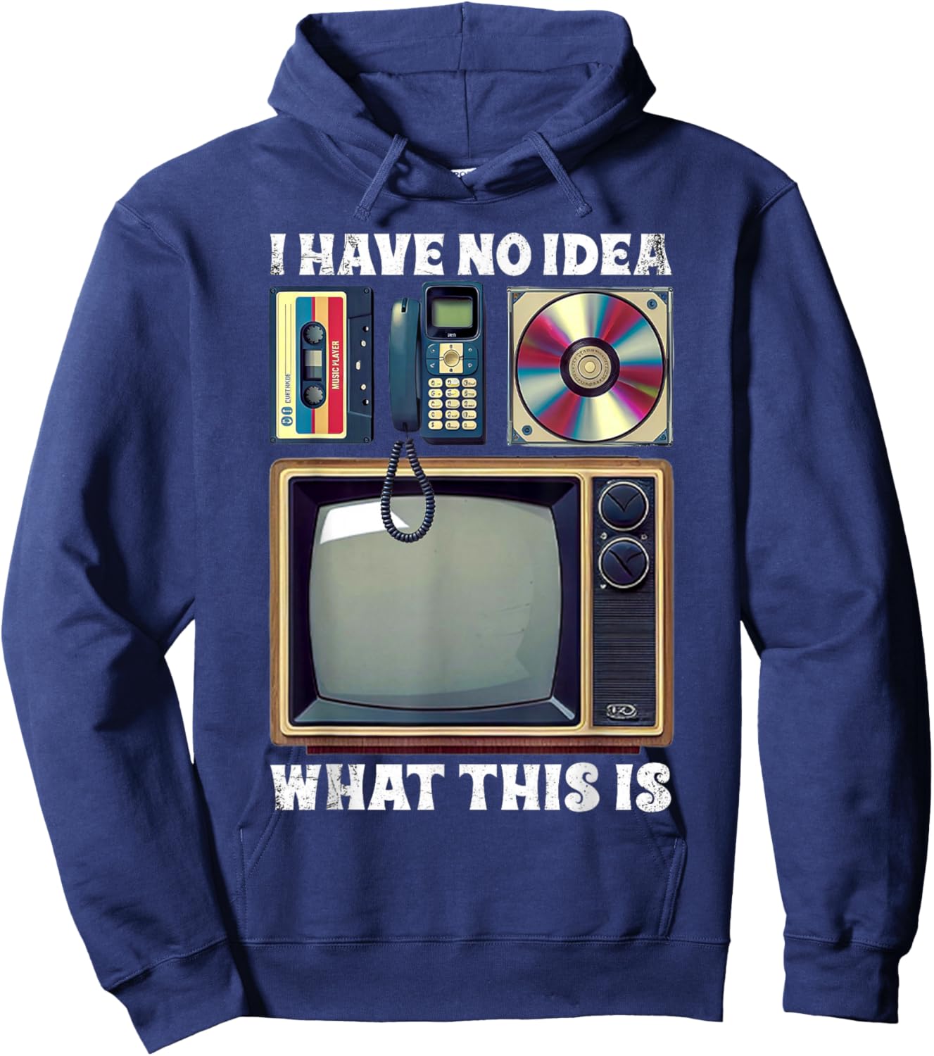 I Have No Idea What This is Kids 70s 80s 90s Outfit Theme Hoodie - Hoodie | Navy