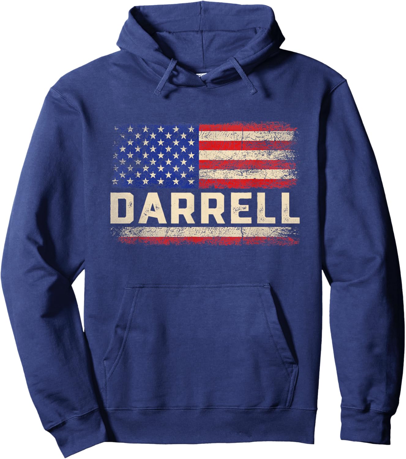 Darrell First Name Shirt Darrell Name American Flag Hoodie - Hoodie | Navy