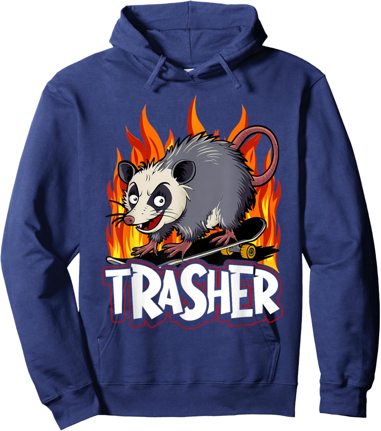 Opossum Skateboard Trasher Funny Possum Skater Men Boys Kids Hoodie - Hoodie | Navy