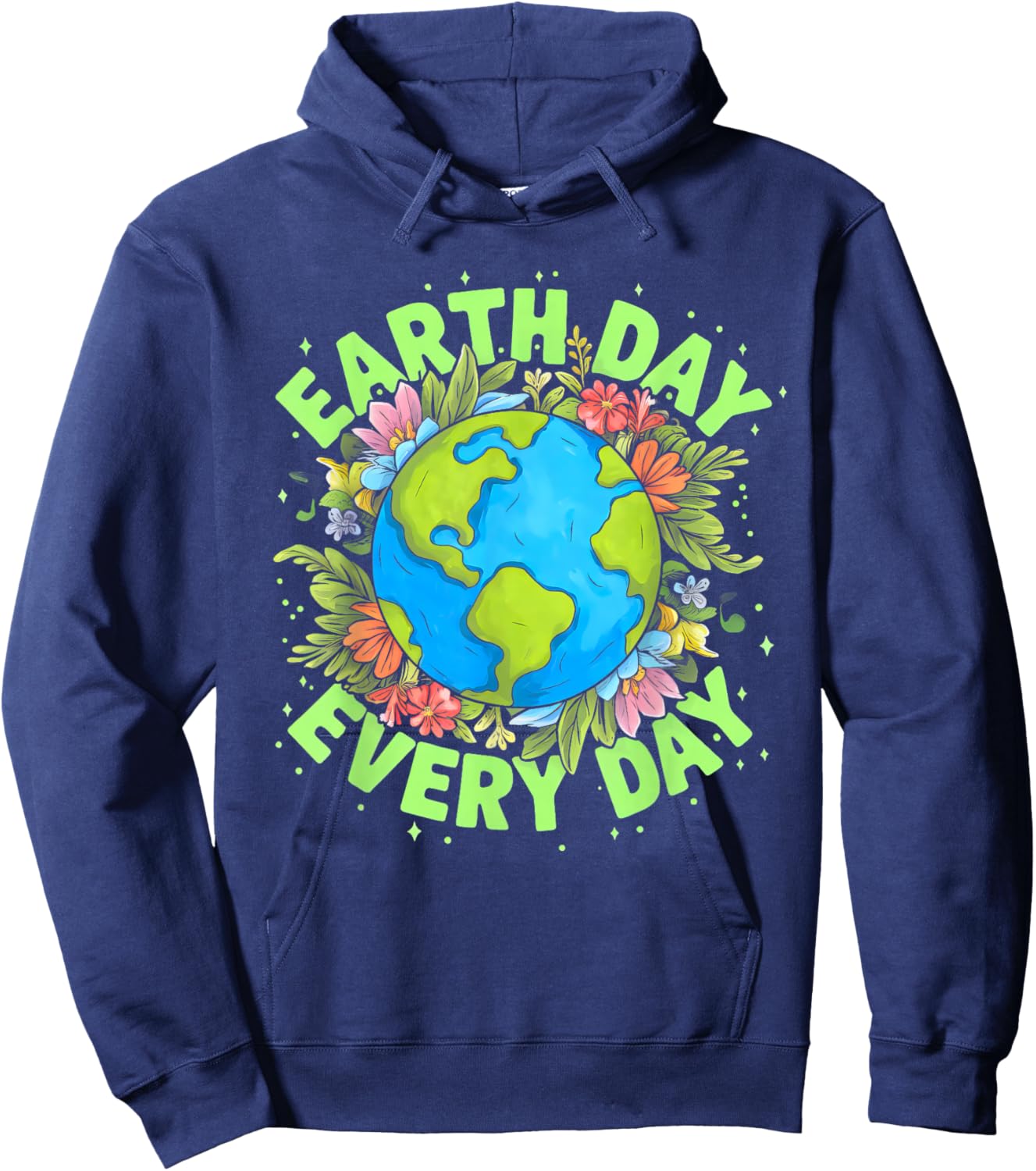 Earth Day Everyday Floral Environmental Women Earth Day Hoodie - Hoodie | Navy