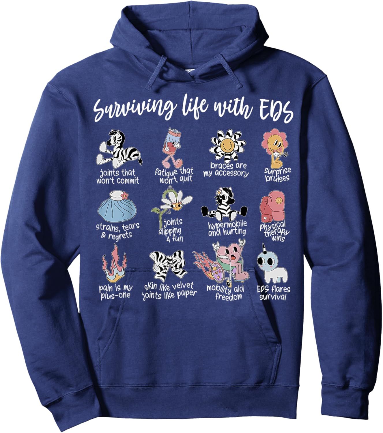 Surviving With EDS Awareness Ehlers Danlos Syndrome Hoodie - Hoodie | Navy