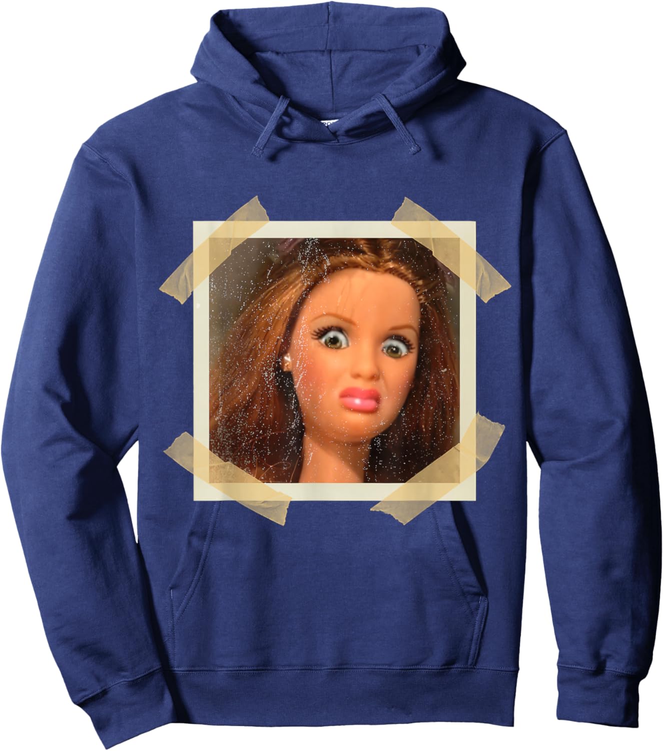 Funny Disgusting Doll face Meme Hilarious Sarcastic Gift Hoodie - Hoodie | Navy
