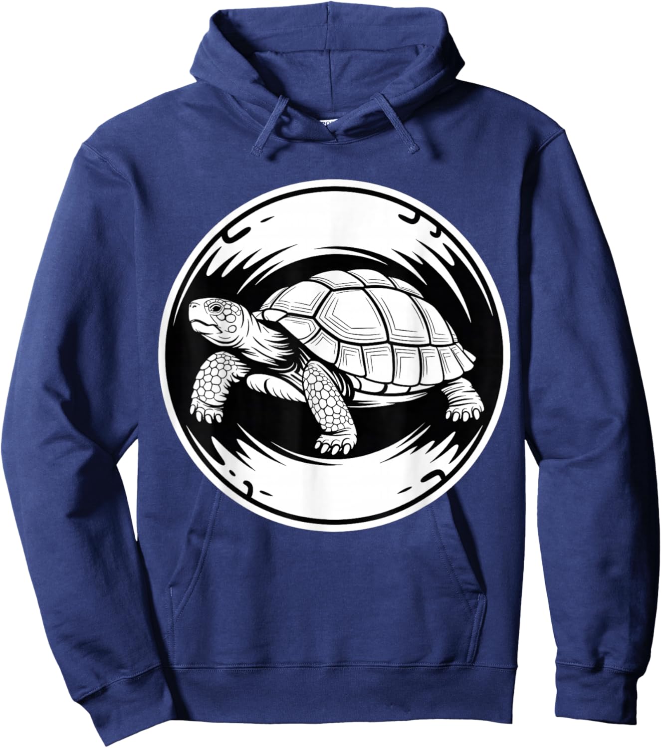 Tortoise Illustration Bold Reptile Art Style Hoodie - Hoodie | Navy