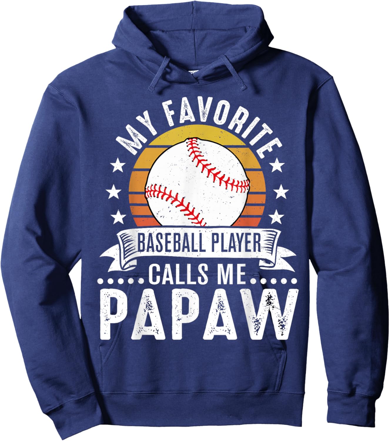Vintage My Favorite Baseball Player Calls Me Papaw Hoodie - Hoodie | Navy