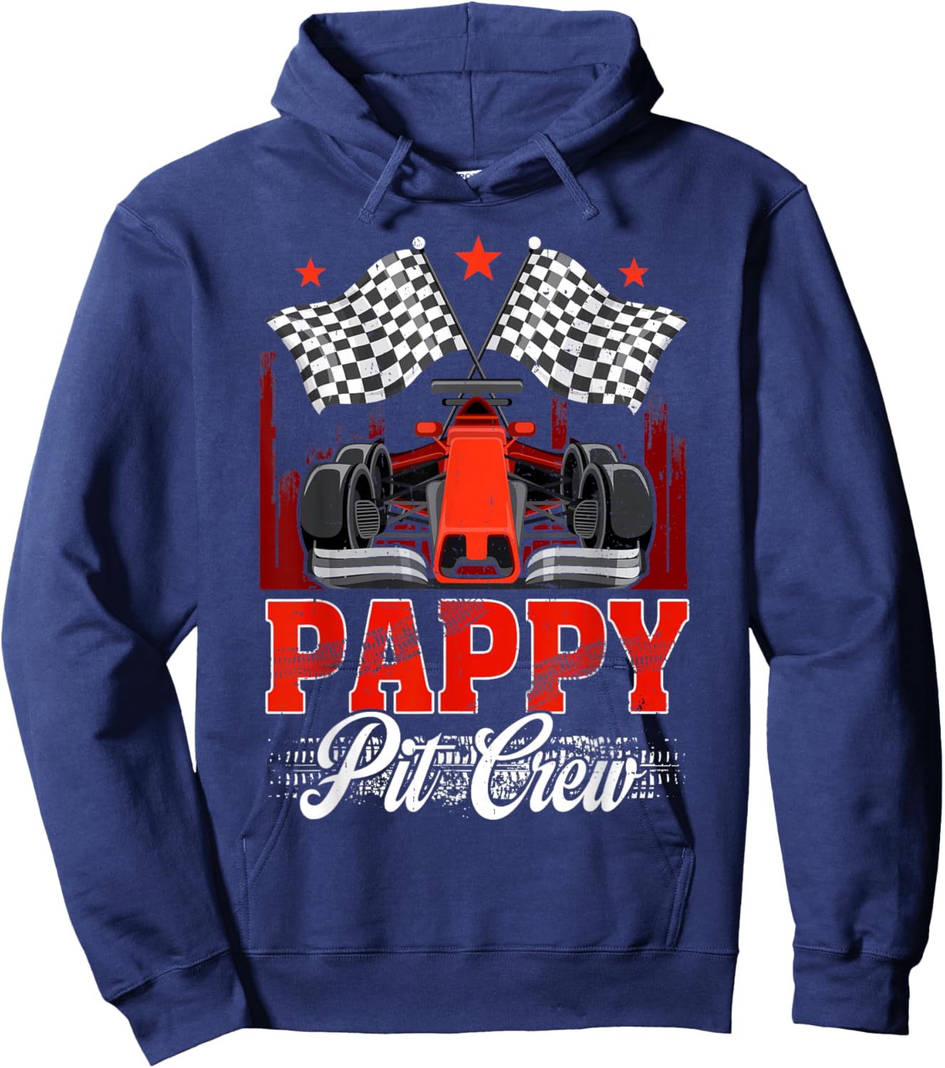 Race Car Birthday Party Racing Family Pappy Pit Crew Hoodie - Hoodie | Navy