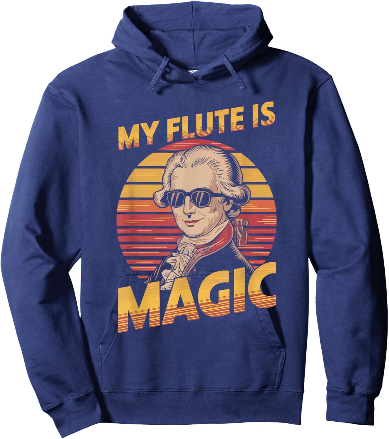 Wolfgang Amadeus Mozart Magic Flute Joke, Classical Music Hoodie - Hoodie | Navy