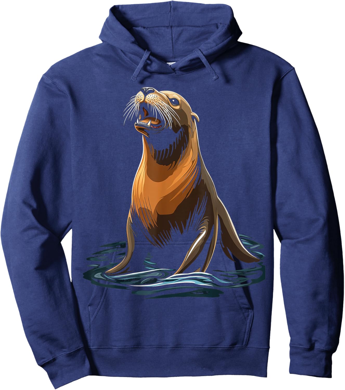 Sea Lion Animal Motif Art Sea Lion Hoodie - Hoodie | Navy